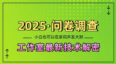 2025问卷调查最新工作室技术解密：一个人在家也可以闷声发大财，小白一天2张，可矩阵放大-热点1站 - 热点知汇专注网赚项目资源知识聚汇