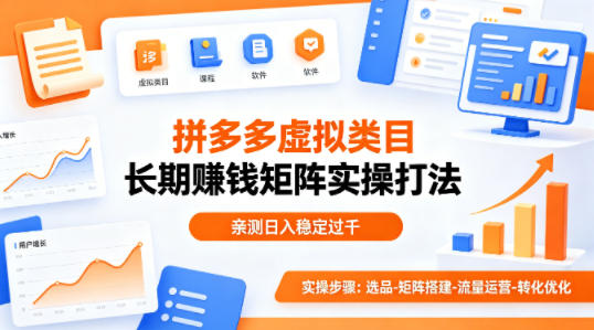 做拼多多虚拟类目想长期賺钱？这套矩阵实操打法，亲测日入稳定过千【揭秘】-盟主1站 - 热点知汇专注网赚项目资源知识聚汇