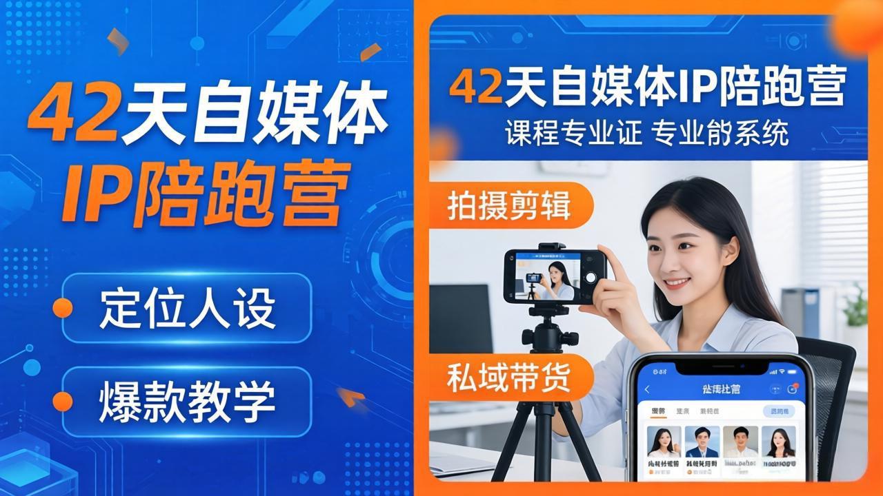 42天自媒体IP陪跑营-26年4月19更新：定位人设爆款全教学，拍摄剪辑私域带货一站式落地-盟主1站 - 热点知汇专注网赚项目资源知识聚汇