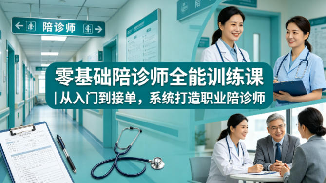零基础陪诊师全能训练课｜从入门到接单，系统打造职业陪诊师-盟主1站 - 热点知汇专注网赚项目资源知识聚汇