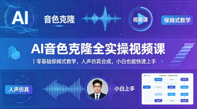 AI音色克隆全实操视频课｜零基础保姆式教学，人声仿真合成，小白也能快速上手-盟主1站 - 热点知汇专注网赚项目资源知识聚汇