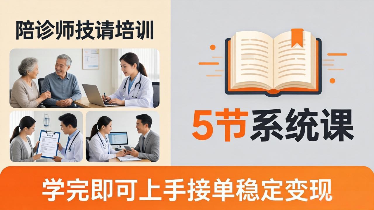 想做陪诊师不知从何下手？5节系统课教你掌握核心技能，学完即可上手接单稳定变现-盟主1站 - 热点知汇专注网赚项目资源知识聚汇