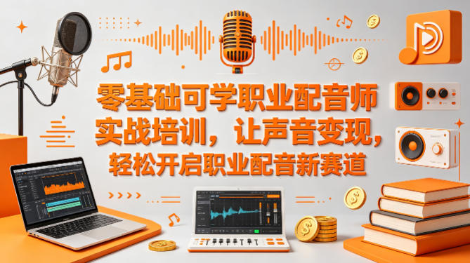 零基础可学职业配音师实战培训，让声音变现，轻松开启职业配音新赛道-盟主1站 - 热点知汇专注网赚项目资源知识聚汇