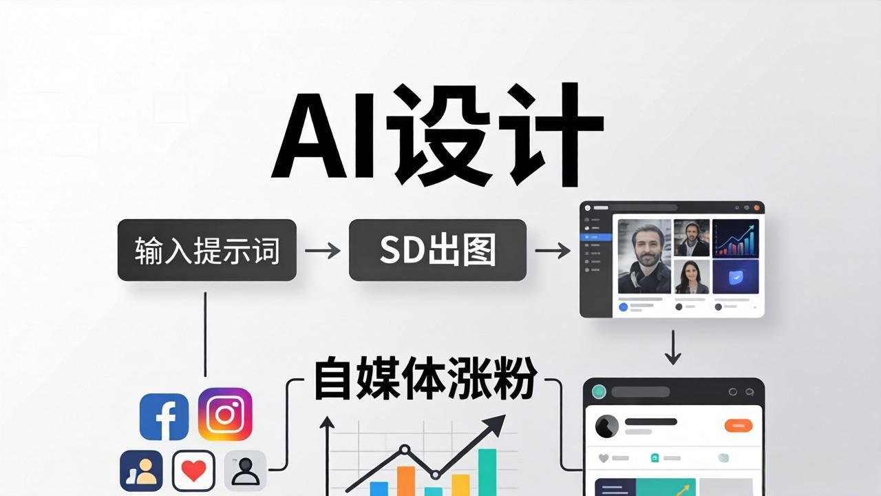 人人都是AI设计师：SD出图+自媒体涨粉一站教学，告别图文素材焦虑，AI设计让你轻松避开内卷-盟主1站 - 热点知汇专注网赚项目资源知识聚汇