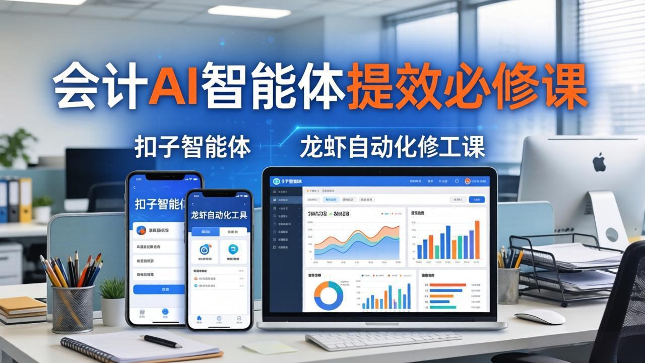 财务会计AI智能体提效必修课：扣子智能体+龙虾自动化+报表分析，一站式提升财务工作效率-盟主1站 - 热点知汇专注网赚项目资源知识聚汇
