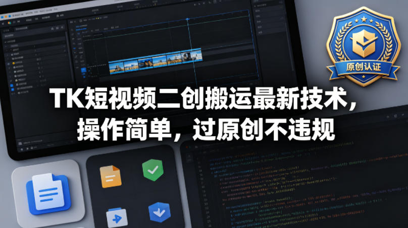 TK短视频二创搬运最新技术，操作简单，过原创不违规-盟主1站 - 热点知汇专注网赚项目资源知识聚汇