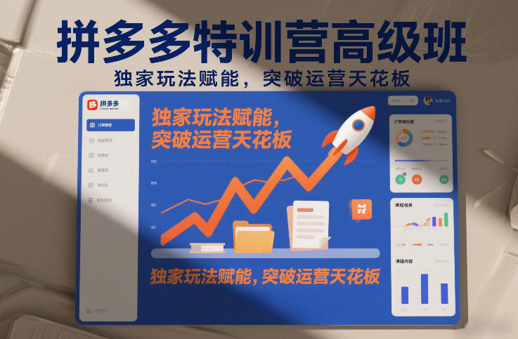 拼多多特训营高阶班，独家玩法赋能，突破运营天花板(更新26年4月24日)-盟主1站 - 热点知汇专注网赚项目资源知识聚汇