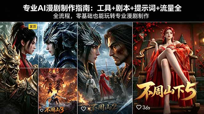 专业AI漫剧制作指南：工具+剧本+提示词+流量全流程，零基础也能玩转专业漫剧制作-盟主1站 - 热点知汇专注网赚项目资源知识聚汇