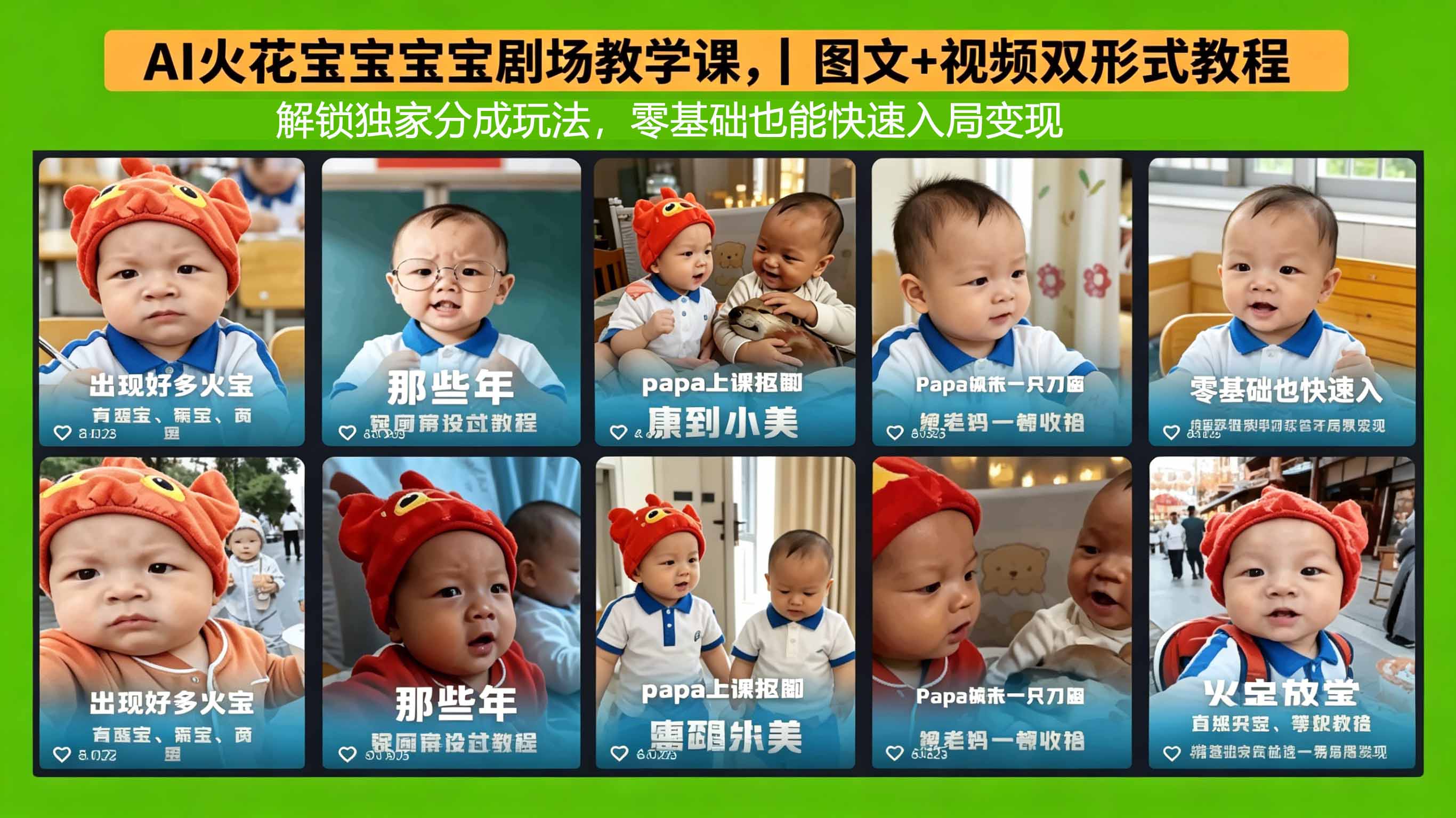 AI火花宝宝宝宝剧场教学课，图文+视频双形式教程，解锁独家分成玩法，零基础也能快速入局变现-盟主1站 - 热点知汇专注网赚项目资源知识聚汇