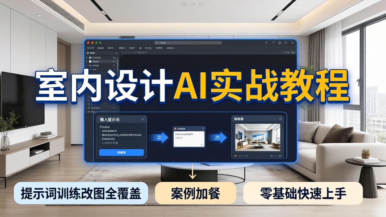 2026室内设计AI实战教程，提示词训练改图全覆盖，搭配案例加餐，零基础也能快速上手-盟主1站 - 热点知汇专注网赚项目资源知识聚汇