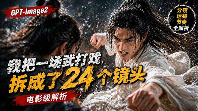 用GPT-Image2，把一段武打对决拆成24个连续镜头，从人物建立、动作衔接、运镜节奏，到情绪爆发-盟主1站 - 热点知汇专注网赚项目资源知识聚汇