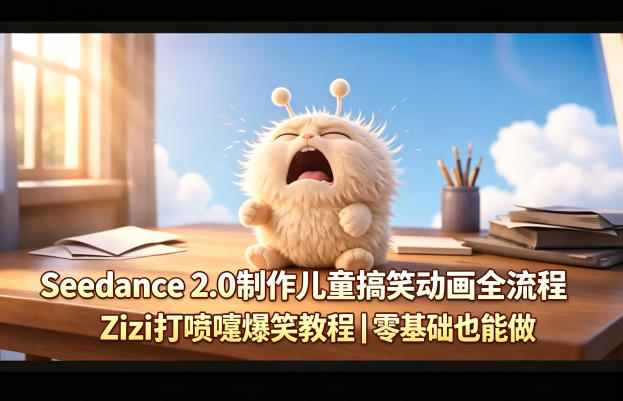 Seedance 2.0制作儿童搞笑动画全流程Zizi打喷嚏爆笑教程｜零基础也能做-盟主1站 - 热点知汇专注网赚项目资源知识聚汇