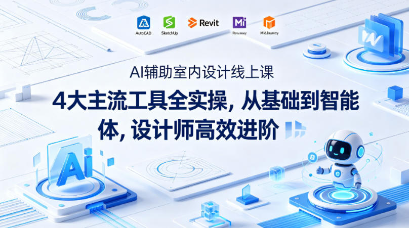 AI辅助室内设计线上课｜4大主流工具全实操，从基础到智能体，设计师高效进阶-盟主1站 - 热点知汇专注网赚项目资源知识聚汇