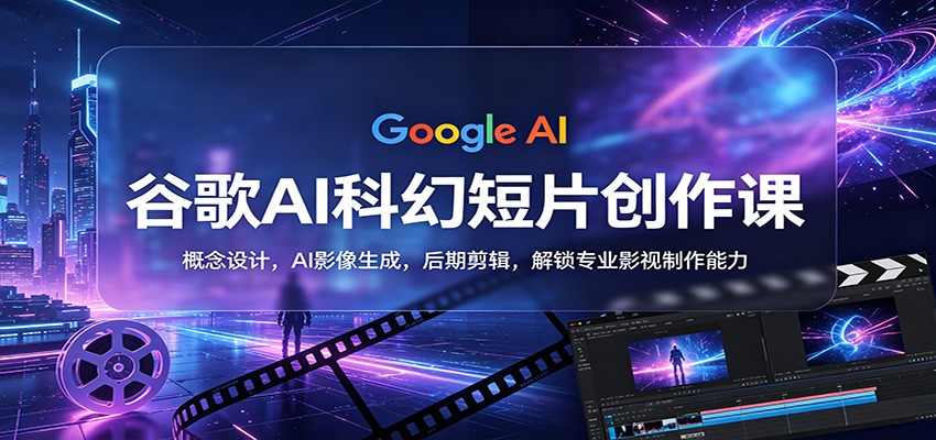 谷歌AI科幻短片创作课：概念设计，AI影像生成，后期剪辑，解锁专业影视制作能力-盟主1站 - 热点知汇专注网赚项目资源知识聚汇