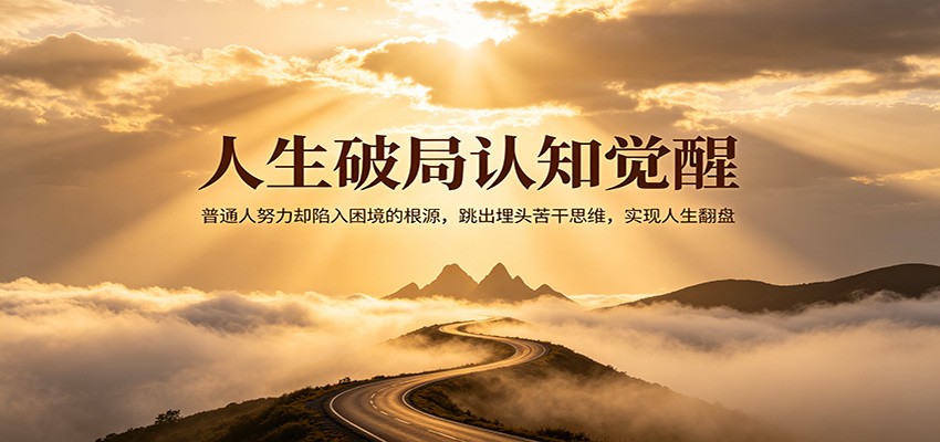 人生破局认知觉醒，普通人努力却陷入困境的根源，跳出埋头苦干思维，实现人生翻盘-盟主1站 - 热点知汇专注网赚项目资源知识聚汇