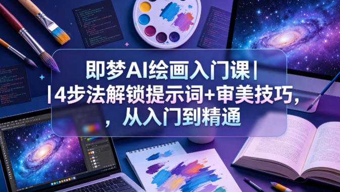 即梦AI绘画入门课｜4步法解锁提示词+审美技巧，从入门到精通-盟主1站 - 热点知汇专注网赚项目资源知识聚汇