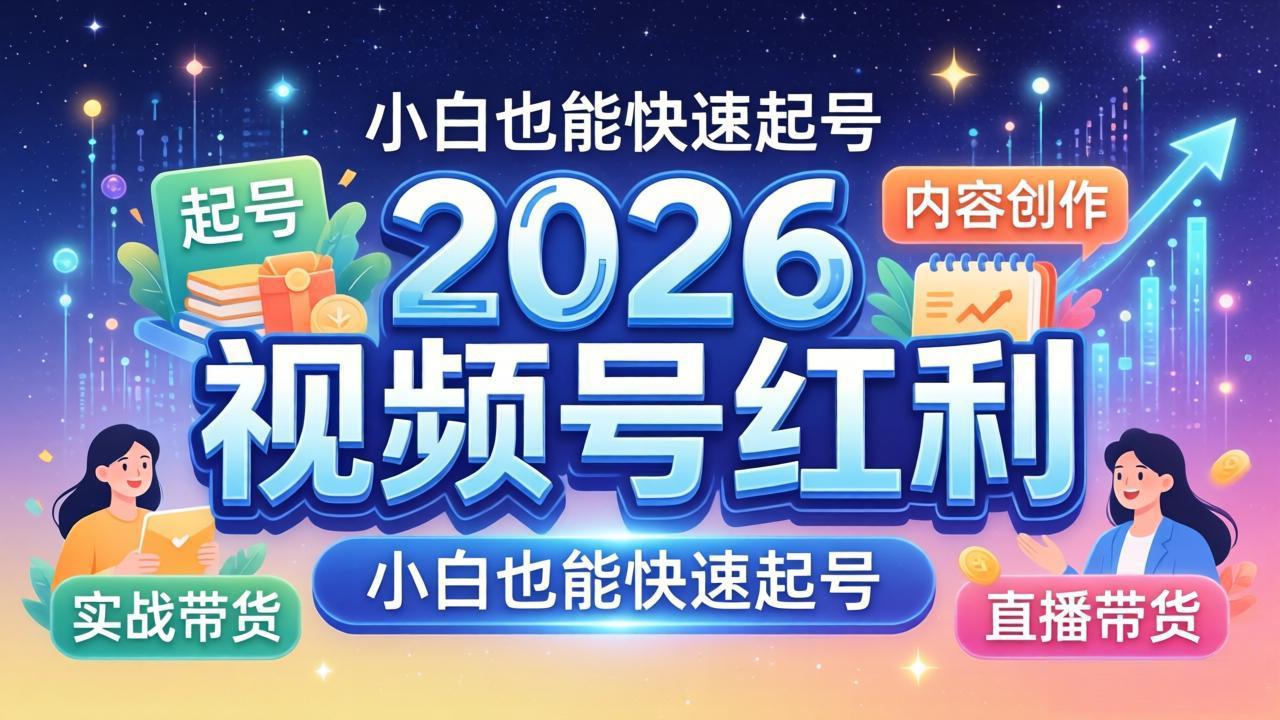2026视频号红利实战营，大佬亲授起号、内容、直播、IP、投流、私域、矩阵全套落地打法-盟主1站 - 热点知汇专注网赚项目资源知识聚汇