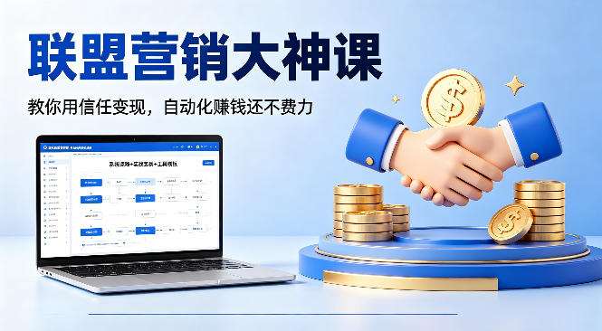 联盟营销大神课，教你用信任变现，自动化賺钱还不费力【原创双语字幕】-盟主1站 - 热点知汇专注网赚项目资源知识聚汇