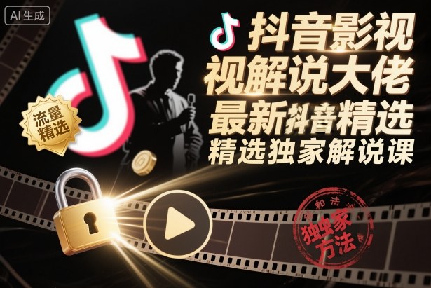抖音影视解说大佬最新抖音进精选和独家方法，精选独家解说课(更新26年3月)-盟主1站 - 热点知汇专注网赚项目资源知识聚汇