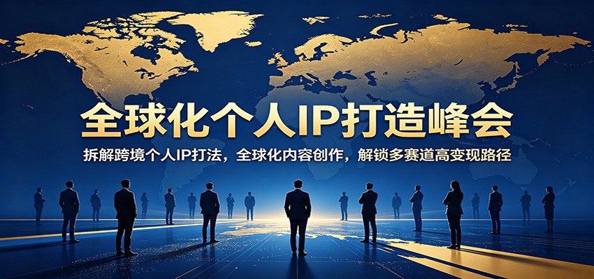 全球化个人IP打造峰会：拆解跨境个人IP打法，全球化内容创作，解锁多赛道高变现路径-盟主1站 - 热点知汇专注网赚项目资源知识聚汇