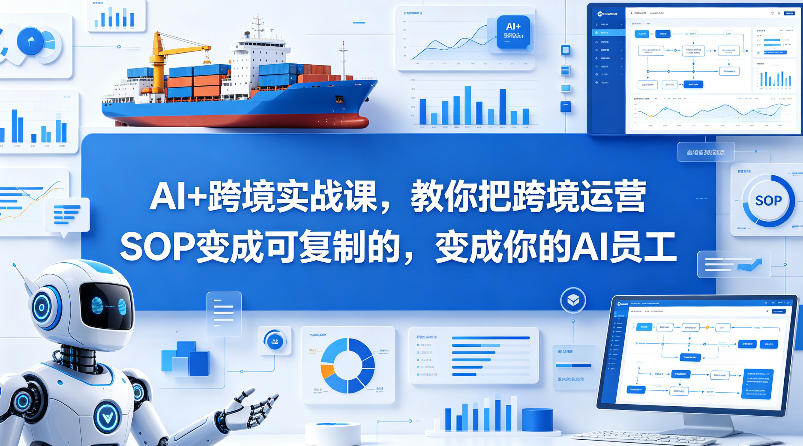 AI+跨境实战课，教你把跨境运营S0变成可复制的，变成你的AI员工-盟主1站 - 热点知汇专注网赚项目资源知识聚汇