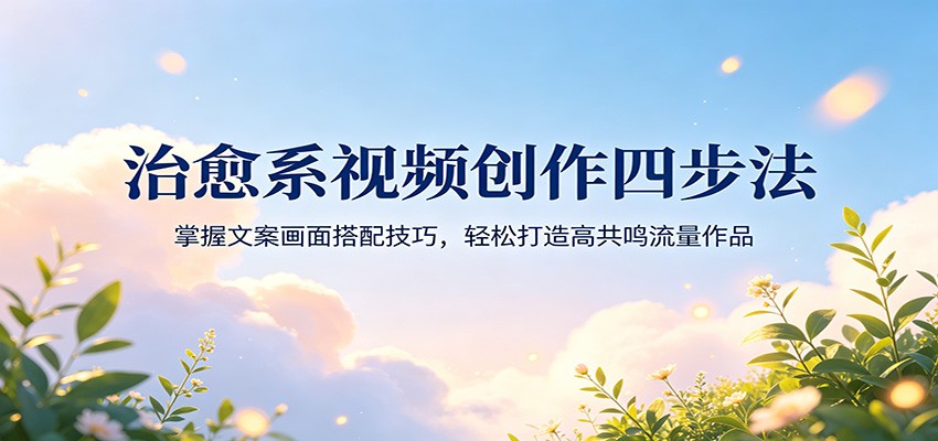 治愈系视频创作四步法：掌握文案画面搭配技巧，轻松打造高共鸣流量作品-盟主1站 - 热点知汇专注网赚项目资源知识聚汇