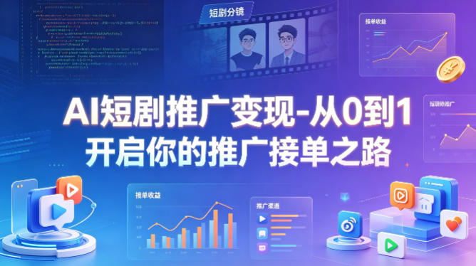 AI短剧推广变现-从0到1开启你的推广接单之路-盟主1站 - 热点知汇专注网赚项目资源知识聚汇
