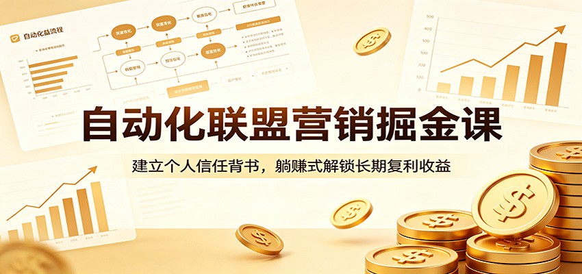 自动化联盟营销掘金课：建立个人信任背书，躺赚式解锁长期复利收益-盟主1站 - 热点知汇专注网赚项目资源知识聚汇