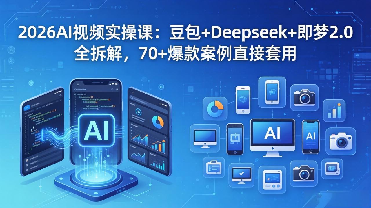 2026AI视频实操课：豆包+Deepseek+即梦2.0全拆解，70+爆款案例直接套用-盟主1站 - 热点知汇专注网赚项目资源知识聚汇