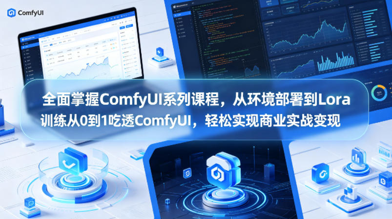 全面掌握ComfyUI系列课程，从环境部署到Lora训练从0到1吃透ComfyUI，轻松实现商业实战变现-盟主1站 - 热点知汇专注网赚项目资源知识聚汇