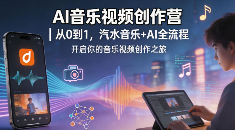 AI音乐视频创作营｜从0到1，汽水音乐+AI全流程，开启你的音乐视频创作之旅-盟主1站 - 热点知汇专注网赚项目资源知识聚汇