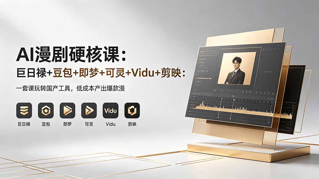 AI漫剧硬核课：巨日禄+豆包+即梦+可灵+Vidu+剪映：一套课玩转国产工具，低成本产出爆款漫剧-盟主1站 - 热点知汇专注网赚项目资源知识聚汇
