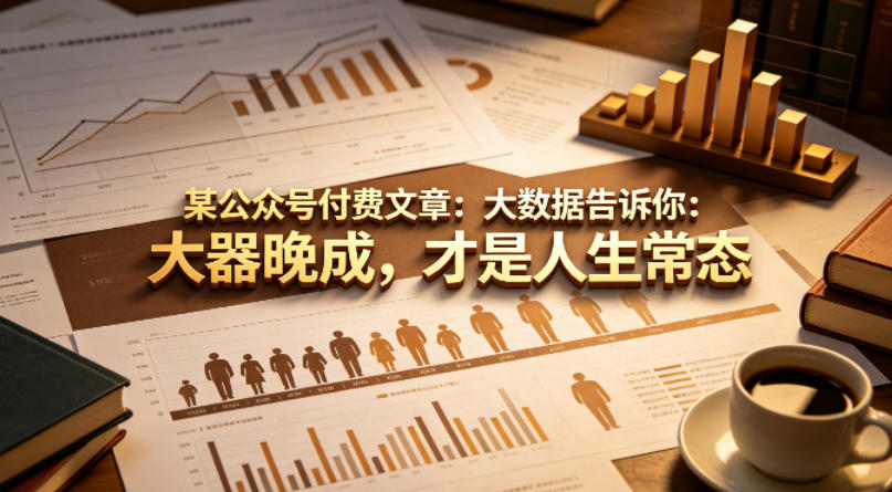 某公众号付费文章：大数据告诉你：大器晚成，才是人生常态-盟主1站 - 热点知汇专注网赚项目资源知识聚汇