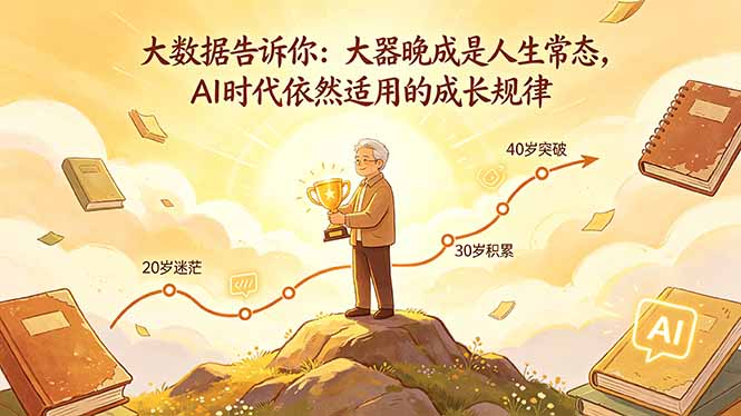 付费文章：大数据告诉你：大器晚成是人生常态，AI 时代依然适用的成长规律-盟主1站 - 热点知汇专注网赚项目资源知识聚汇