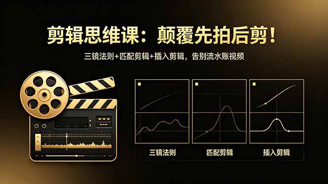 剪辑思维课：颠覆先拍后剪！三镜法则+匹配剪辑+插入剪辑，告别流水账视频-盟主1站 - 热点知汇专注网赚项目资源知识聚汇