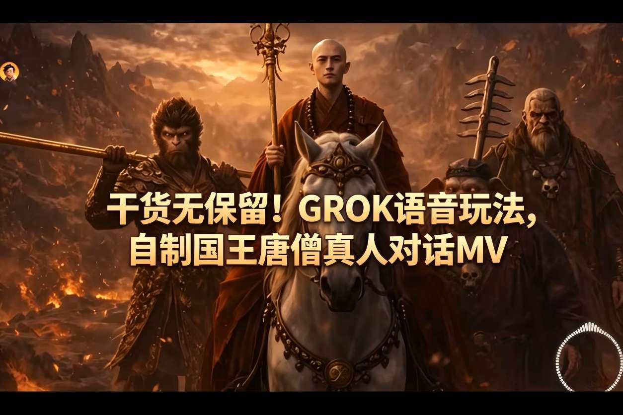 干货无保留！GROK语音玩法，自制国王唐僧真人对话MV-盟主1站 - 热点知汇专注网赚项目资源知识聚汇