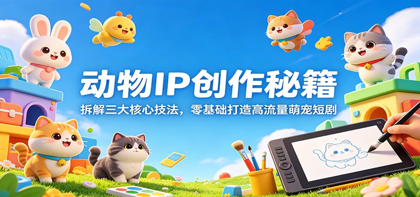 动物IP创作秘籍：拆解三大核心技法，零基础打造高流量萌宠短剧-盟主1站 - 热点知汇专注网赚项目资源知识聚汇