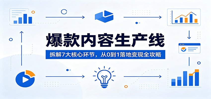 爆款内容生产线：拆解7大核心环节，从0到1落地变现全攻略-盟主1站 - 热点知汇专注网赚项目资源知识聚汇
