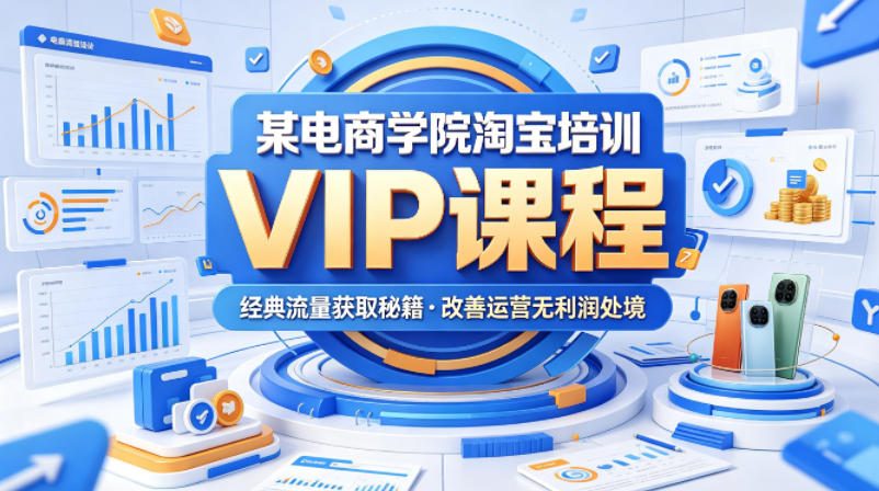 某电商学院淘宝培训VIP课程，各种经典有用的流量获取秘籍，改善运营产品没利润的处境(2026年5月)-盟主1站 - 热点知汇专注网赚项目资源知识聚汇