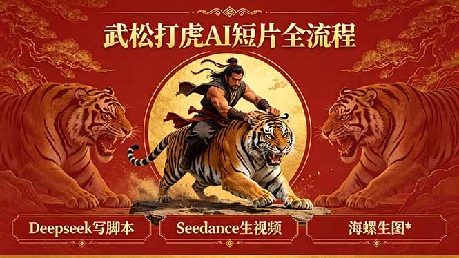 武松打虎AI短片全流程：Deepseek写脚本+Seedance生视频+海螺生图-盟主1站 - 热点知汇专注网赚项目资源知识聚汇