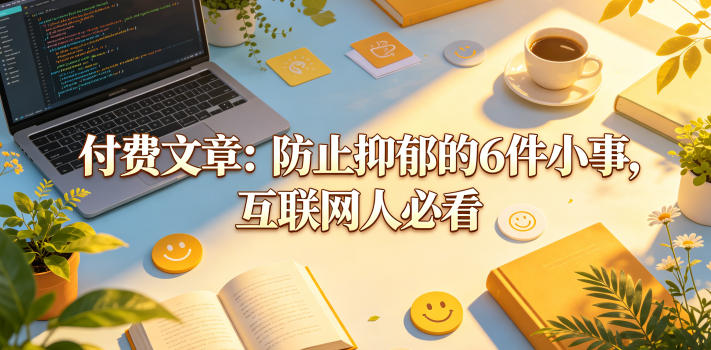 付费文章：防止抑郁的6件小事，互联网人必看！-盟主1站 - 热点知汇专注网赚项目资源知识聚汇