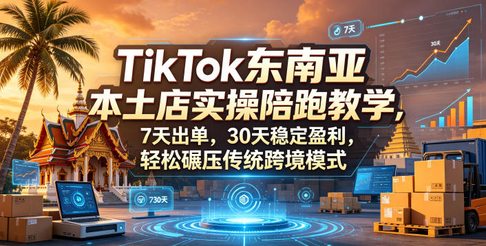 TikTok东南亚本土店实操陪跑教学，7天出单，30天稳定盈利，轻松碾压传统跨境模式-盟主1站 - 热点知汇专注网赚项目资源知识聚汇