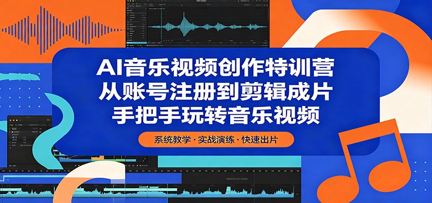 AI音乐视频创作特训营：从账号注册到剪辑成片，手把手玩转音乐视频-盟主1站 - 热点知汇专注网赚项目资源知识聚汇
