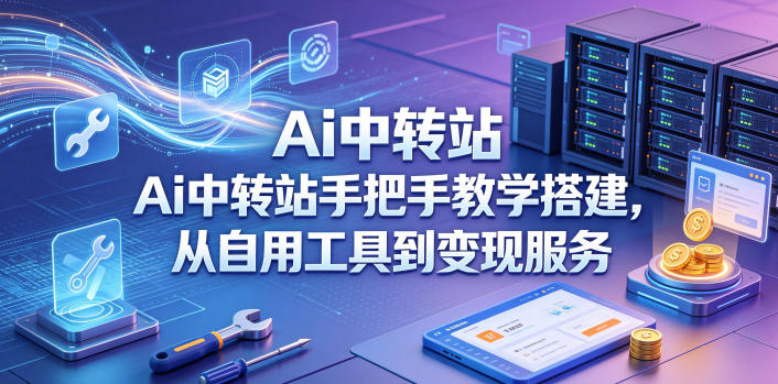 Ai中转站手把手教学搭建，从自用工具到变现服务-盟主1站 - 热点知汇专注网赚项目资源知识聚汇