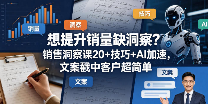 想提升销量缺洞察？销售洞察课20+技巧+AI加速，文案戳中客户超简单【原创双语字幕】-盟主1站 - 热点知汇专注网赚项目资源知识聚汇
