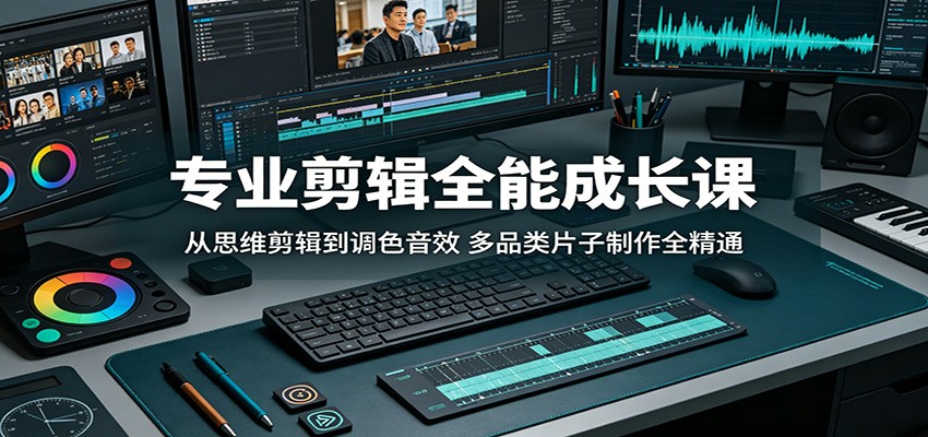 专业剪辑全能成长课：从思维剪辑到调色音效，多品类片子制作全精通-盟主1站 - 热点知汇专注网赚项目资源知识聚汇