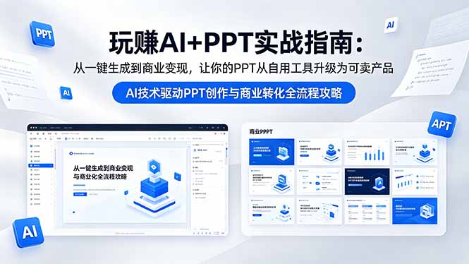 玩赚AI+PPT实战指南-更新5月13：从一键生成到商业变现，让你的PPT从自用工具升级为可卖产品-盟主1站 - 热点知汇专注网赚项目资源知识聚汇