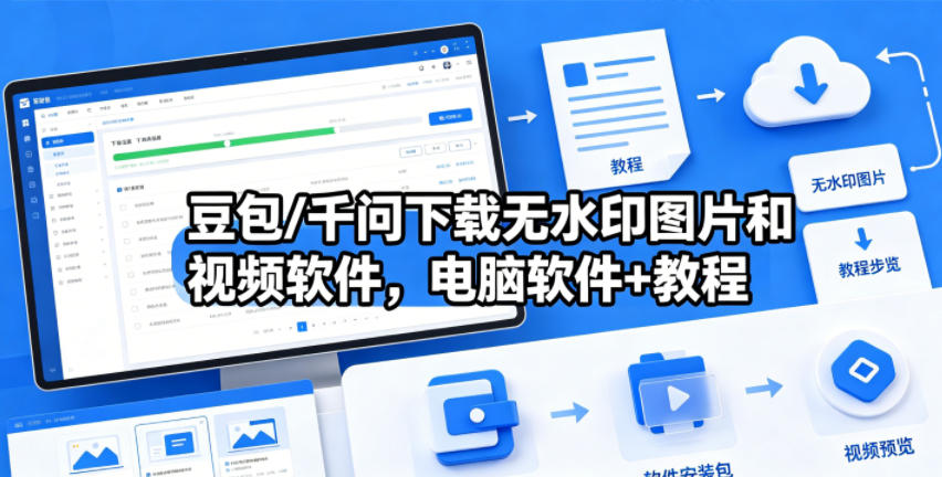 豆包/千问下载无水印图片和视频软件，电脑软件+教程-盟主1站 - 热点知汇专注网赚项目资源知识聚汇