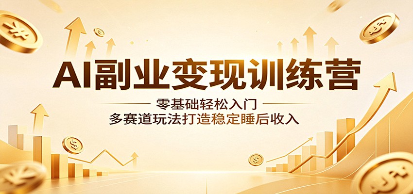 AI副业变现训练营：零基础轻松入门，多赛道玩法打造稳定睡后收入-盟主1站 - 热点知汇专注网赚项目资源知识聚汇
