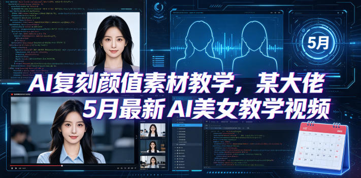 AI复刻颜值素材教学，某大佬5月最新AI美女教学视频，内含4月好物复刻教学-盟主1站 - 热点知汇专注网赚项目资源知识聚汇
